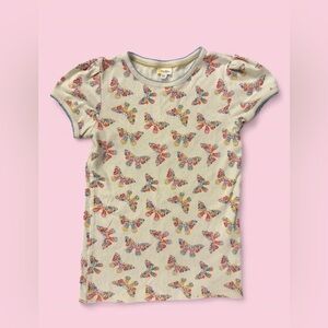 Mini Boden Girls Rainbow Butterfly Print Top Size 11/12 Years